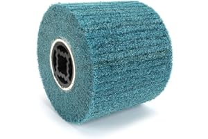 BAISIKY 120x100x19mm Non-Woven Abrasive Wire Drawing Polishing Burnishing Wheel Flap Brush for Surface Treatment Stainless Steel, Aluminum, Copper, and More - 320 Grit
