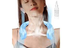 FWV Neck Fans Portable Rechargeable,Neck Fans that Blow Cold Air,Personal Cooling Device Wearable,Mini Ventilador Portatil,Bladeless Hand Free Neck Fan USB Chargeable Hot Flash Presents for Women Men Blue