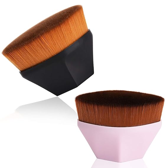 Noverlife 2PCS Densely Makeup Foundation Brushes, Flat Top Oval Kabuki Brushes Palm