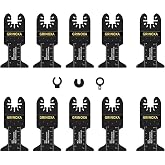 GRINOXA 10PCS Oscillating Tool Blades, Universal Oscillating Saw Blades Multitool Blades Quick Release for Wood Plastics, Compatible with Dewalt Ryobi Fein Milwaukee Craftsman