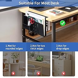 LUKETURE Desk Side Storage, Steel Side Desk