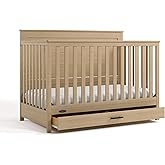Graco Tristan 5-in-1 Convertible Crib with Drawer (Driftwood) – GREENGUARD Gold Certified, Fits Standard Crib Mattress, Premi