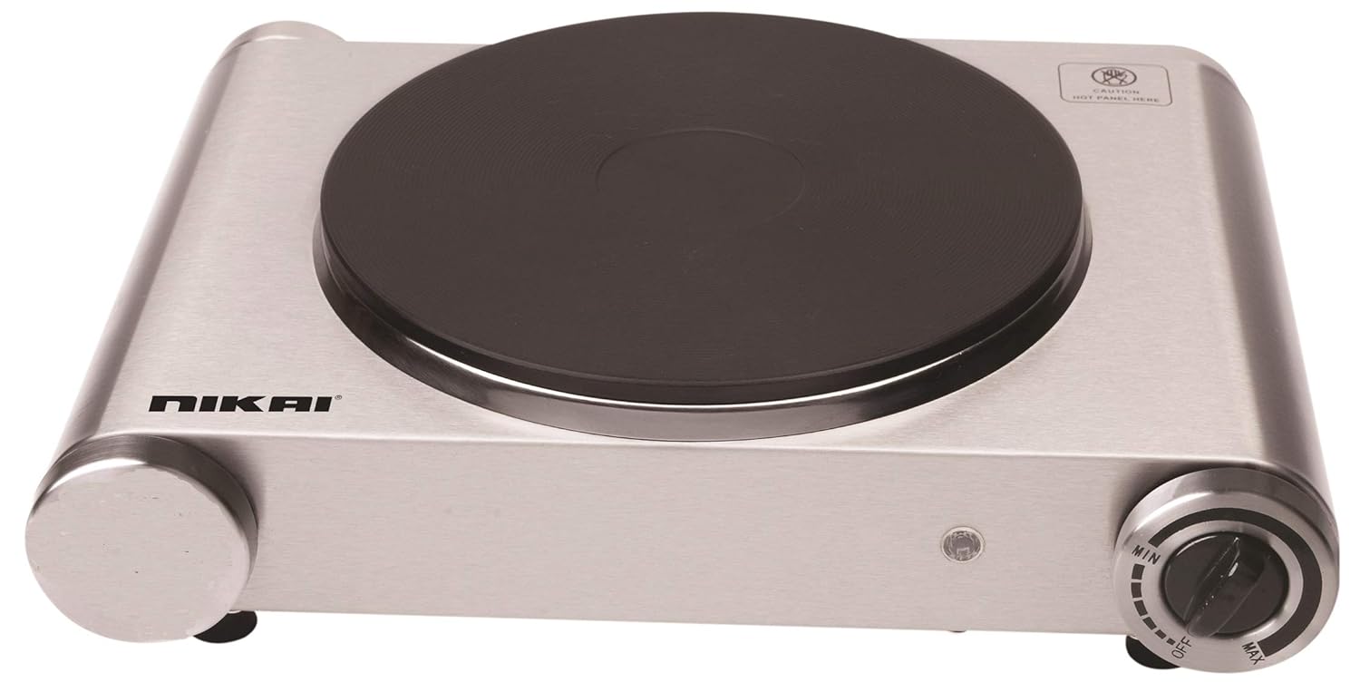 NIKAI Stainless Steel Single Hot Plate 1500W Silver/BlackNKTOE4N2