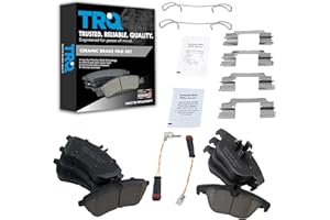 TRQ Front and Rear Brake Pads Ceramic Compatible with 2012-2015 Mercedes-Benz C250 2008-2012 C300