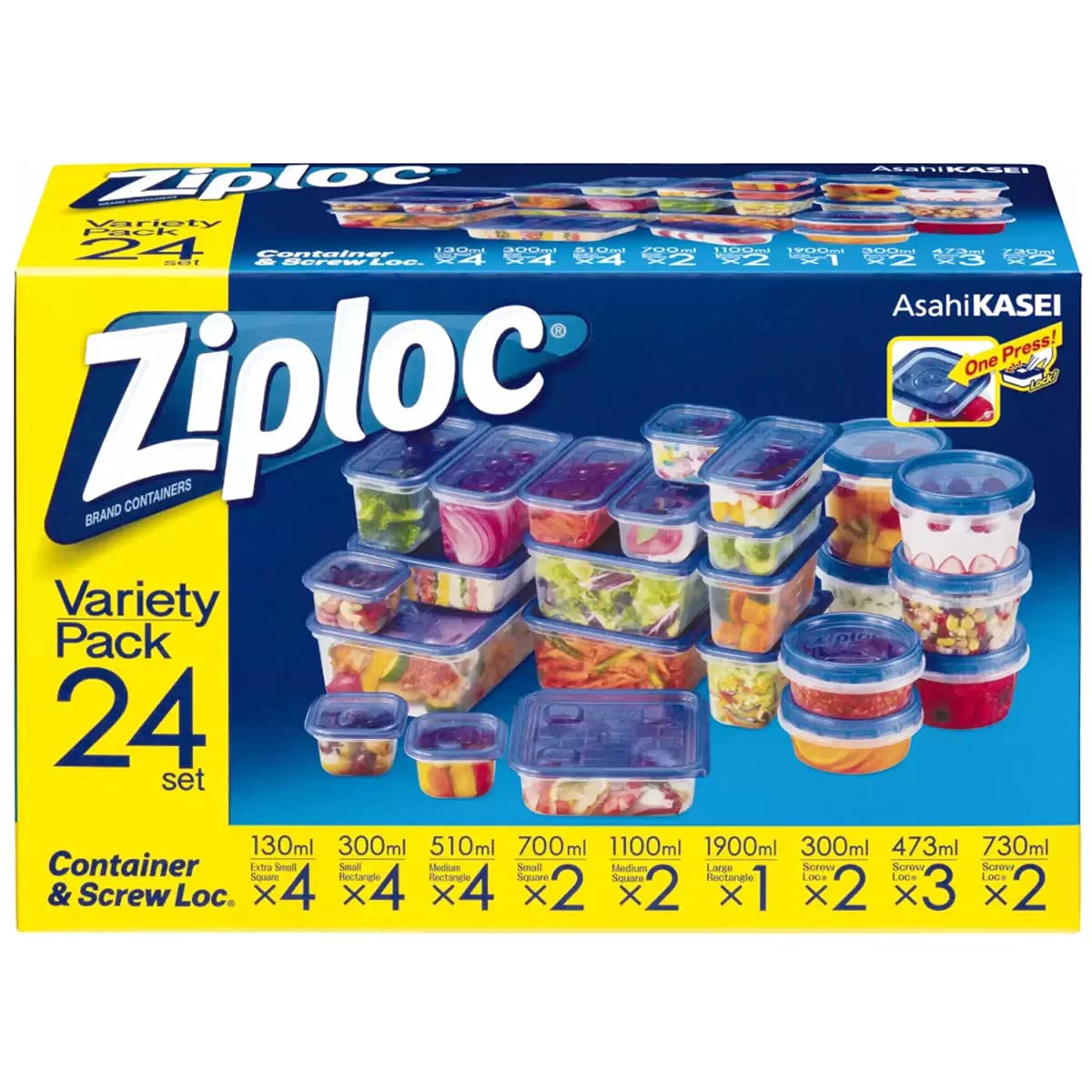 ジップロックコンテナ Ziploc 9種類 24個入 セット プラスチック商品画像