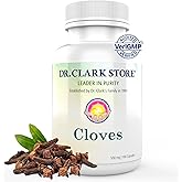 Dr Clark Cloves Healthcare Supplement - Natural Digestive Health, 500 mg, 100 Pure Gelatin Capsules