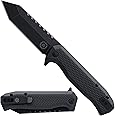 Off-Grid Knives - Viper V2 with154CM Steel Tanto Blade, Grippy G10 Scales, Left or Right Deep Carry Clip, Ceramic Ball Bearings (Blackwash)