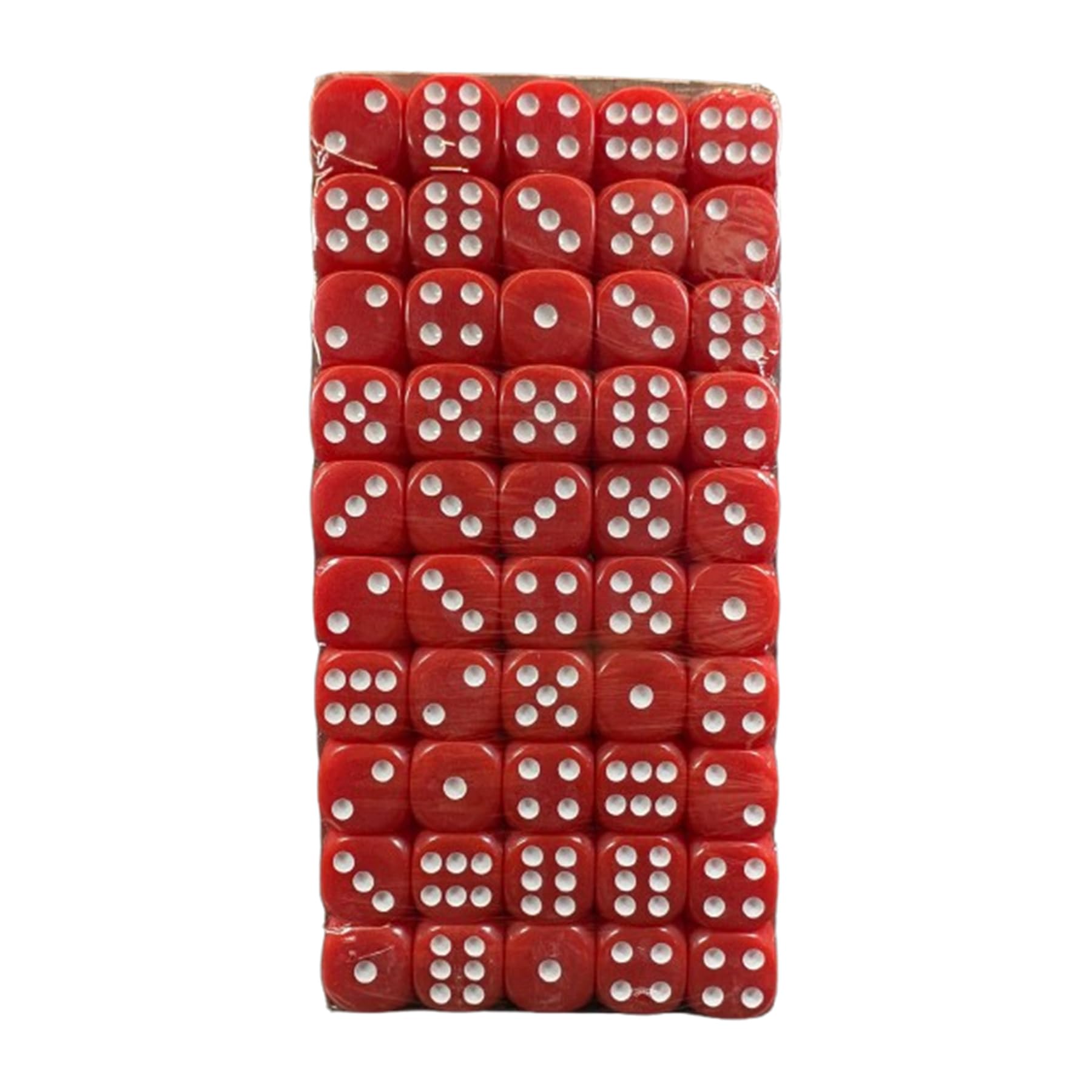 Hotooldo 100 Count Game Dice Set with Round Edge, Assorted Colored 16mm Solid Colorful Acrylic Dice for Home, Party Favors, Red