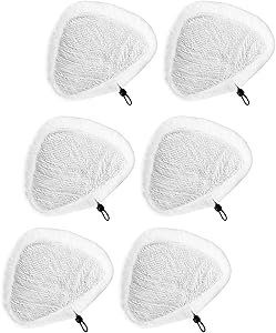 Fushing 6Pcs Steam Mop Pads,Reusable Washable Microfiber Steamer Cleaning Pads Replacement Pads Accessories for Steamboy X5 H2O H20 S302 S001 SKG 1500W Steam Mop