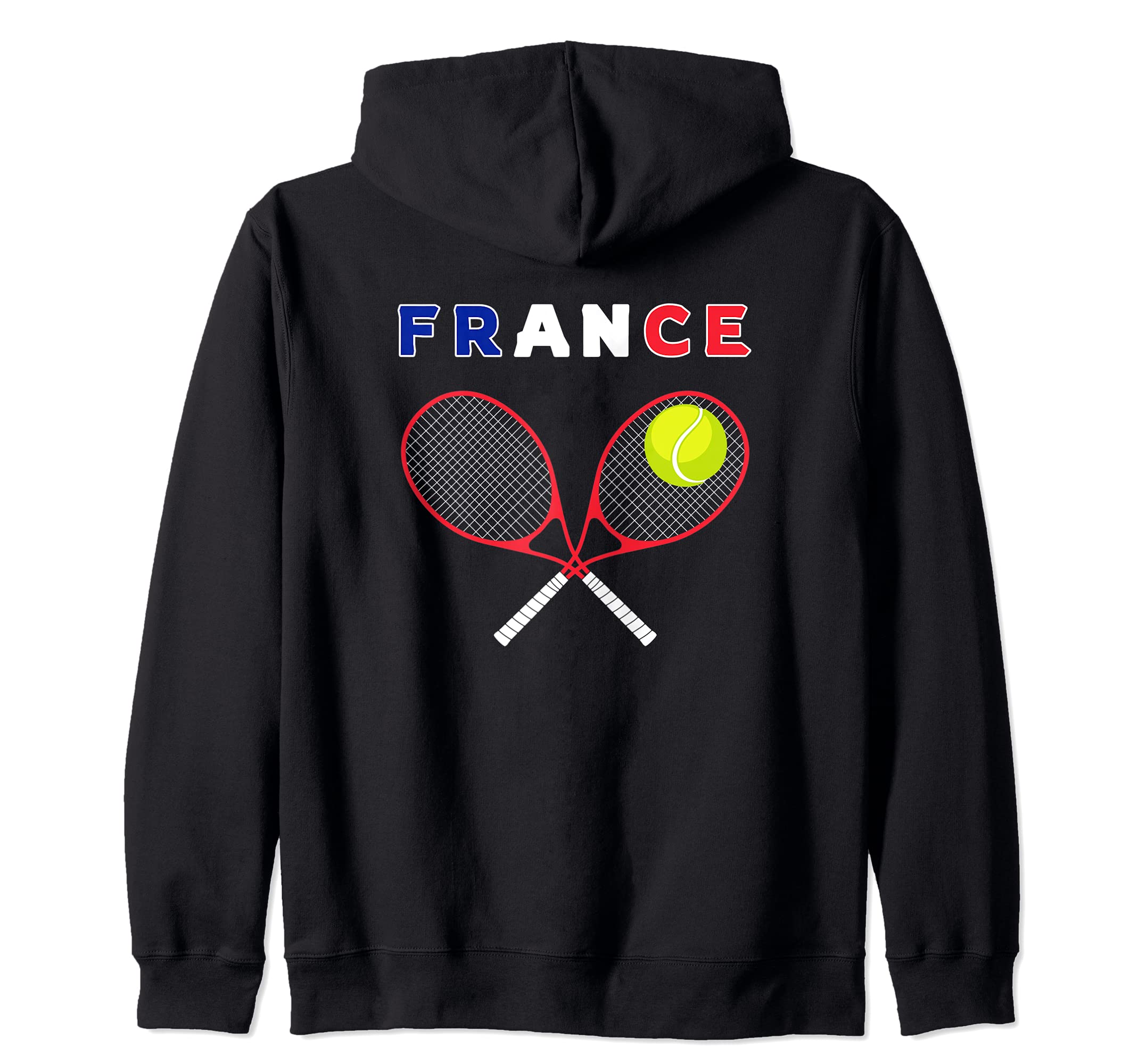 France Flag Tennis Ball Racket / Sport Fans Players / French Zip Hoodie