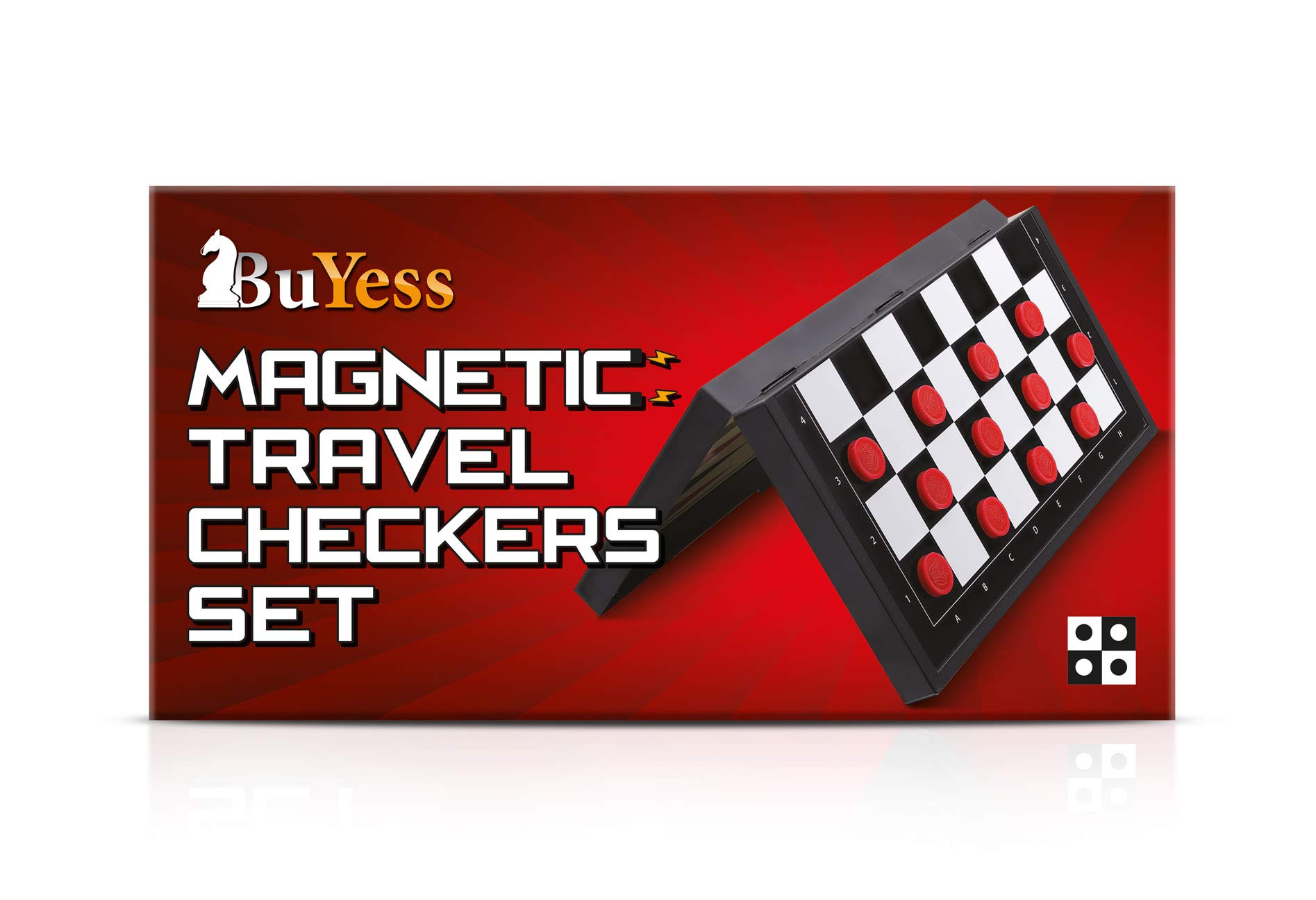 Magnetic Checkers Board Game and Magnetic Checker Pieces, 9.8 x 9.8 inches Mini Portable Travel Set