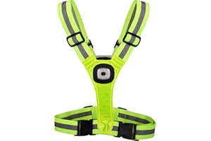 GREERRIDE Light Up Running Vest - Running Light Vest and Reflective Running Vest for Runners, Night Walking Running Reflective Gear for Men Women