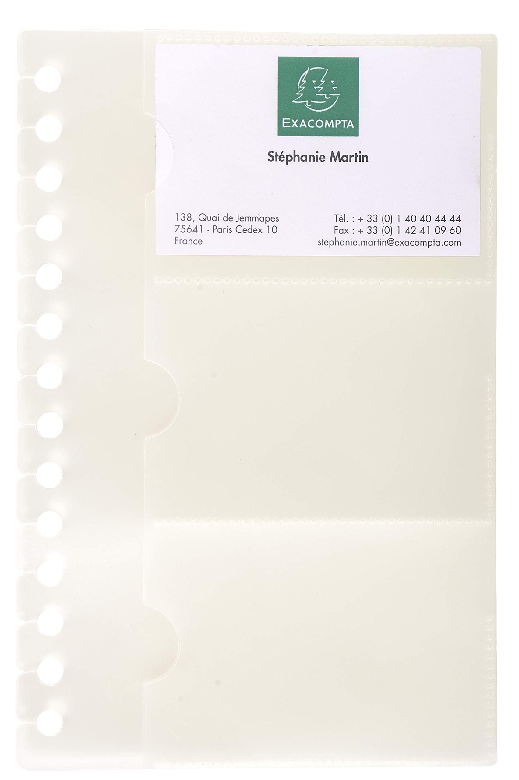 Exacompta - Ref 85034E - Exactive - Exacard Business Card Refill Sheets - 19 x 23cm in Size, Holds Up To 6 Cards Per Sheet, Pack of 10 Sheets, 0.05mm Polypropylene