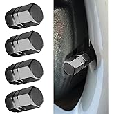 4PCS Car Tire Valve Stem Caps, Aluminum Alloy Wheel Valve Covers, Corrosion Resistant Leak-Proof Tire Air Cap Set, Universal Car Accessories for Vehicle Trucks Motorcycles Bicycles (Gray)