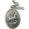Westmon Works Men's Patron Saint Medal 3/4 Inch Long with Stainless Steel Chain