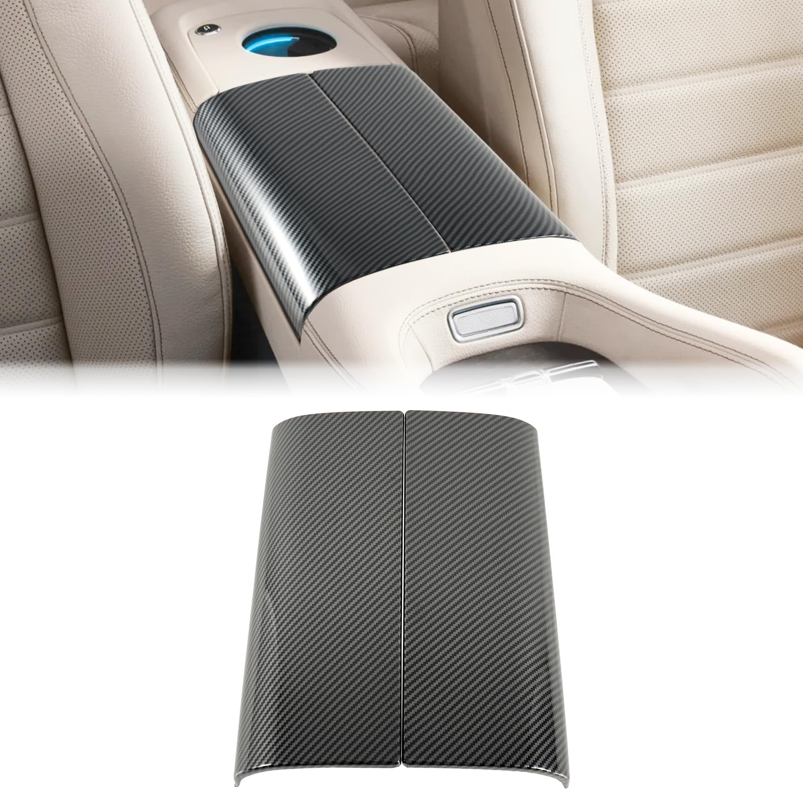 Photo 1 of Center Console Cover for Mercedes Benz GLE W167 GLS X167 GLE Coupe C167 2020-2025 Carbon Fiber Arm Rest Cover