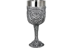 Roaring Fire Dragon Goblet - Medieval Wine Chalice Drinking Cup - Ideal Novelty Gothic Gift Party Idea