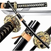 Traditional Heat/Clay Tempered Hand Forged Katana Sword | Real 1060/1095 T10 High Carbon Steel Sharp Full Tang Katanas | Practical Authentic Japanese Samurai Swords