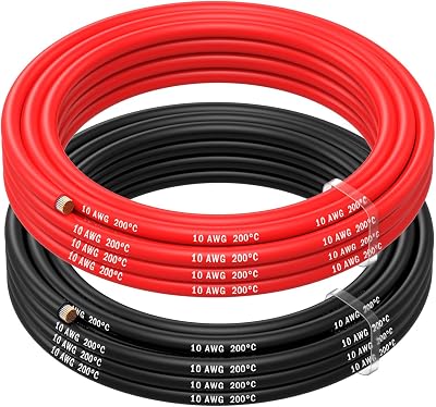 MMOBIEL 10 AWG 6mm² Red Black Silicone Battery Cable 2 x 2.5 m