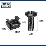 LMS Data M6 Cage Nuts Screws and Washers PACK 50 Sets Black view 2