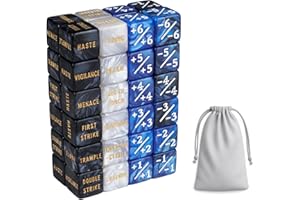 TIIXXE 48PCS MTG Dice Counters Set, with Abikities Keyword Dice and Bulk Creature Stats Buff Tokens Dice Set for Magic The Gathering, MTG, TCG, Card Games (with Bag)