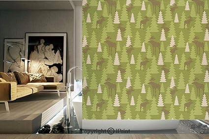 Decorative Privacy Window Film Animals In The Forrest Mooses And