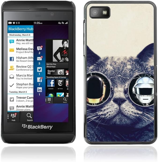 Yoyoshop Funny Glasses Cat Daft Punk Blackberry Z10 Case Amazon Co Uk Electronics