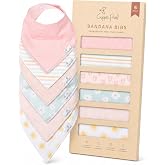 Copper Pearl Baby Bibs 4 Pack &amp; 6 Pack, Bandana Drool Bibs for Baby Girl &amp; Boy, Soft Cotton Bibs for Drooling and Teething