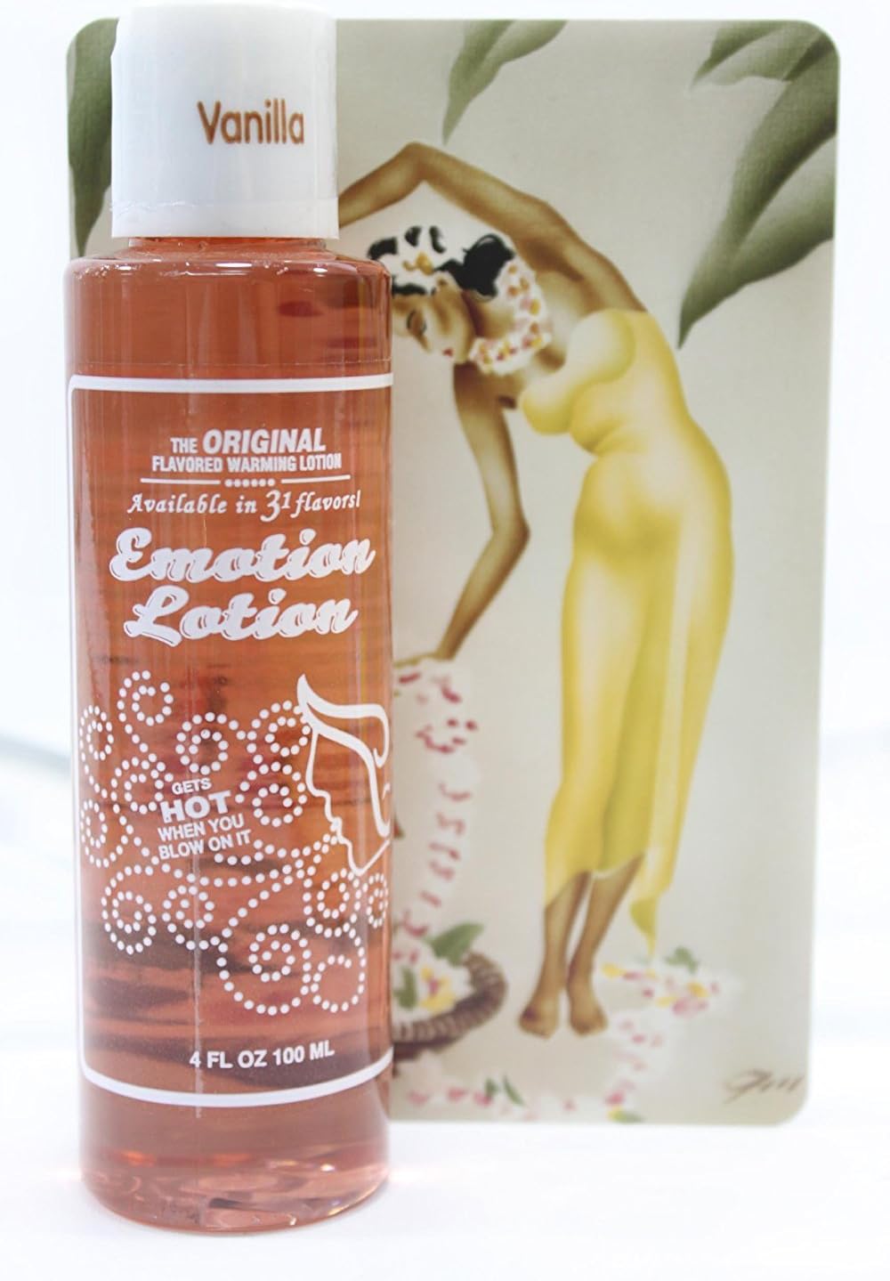 Edible Water Basesd Original Flavored Warming Massage Oil VANILLA by Emotion Lotion 4oz by Emotion Lotion