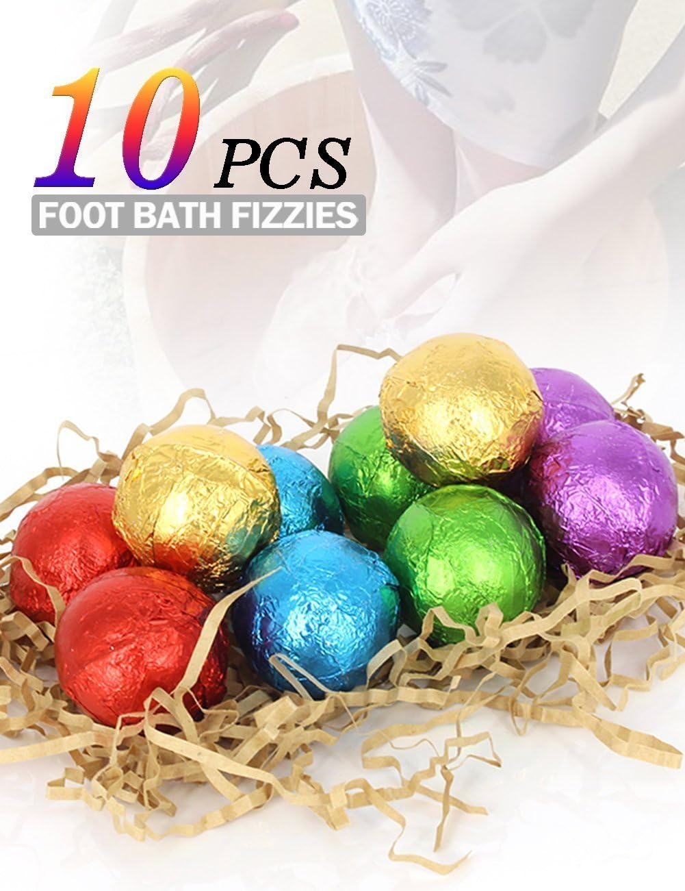 Foot Soak Bath Bombs Essential Oil Feet Spa Soap All Natural Organic Bath Salt Fizzies Eliminates Odors Softens Dry Calluses Detox Tired Feet (10PCS) (Foot Soak Bath Bombs)