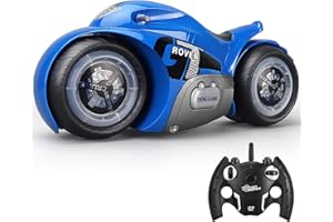 Spobot RC Stunt Motorcycle Toys, Racing Motorcycle 2.4G Remote Control Motorbike with Flashing Light for Children Gifts Hobby