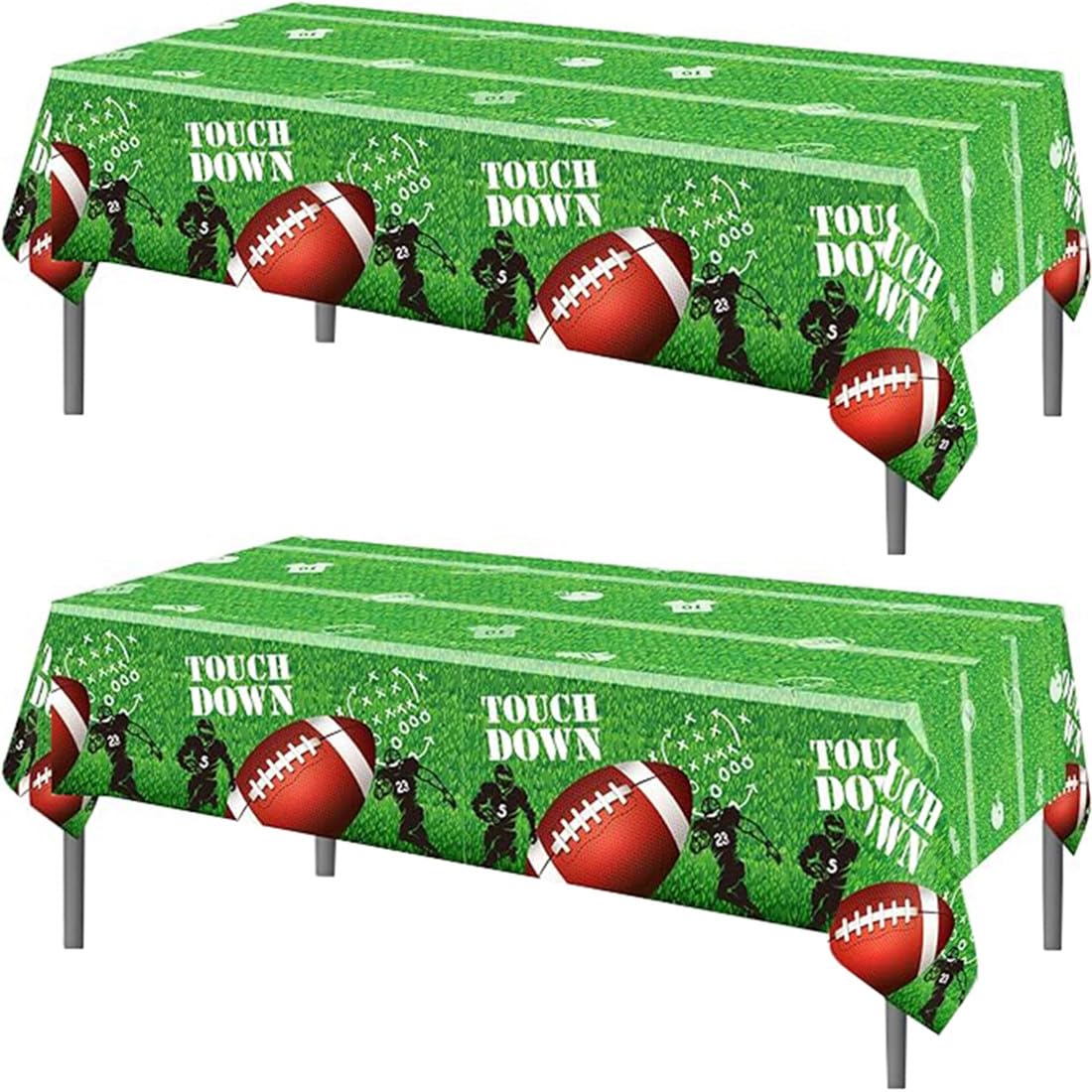 TOKYMOON 2 Pack of Disposable Super Bowl Rugby Themed Party 54x87In Tablecloths Wedding Picnic Banquet Table Cover for Green Rugby Themed Birthdays Party Supplies — image 1