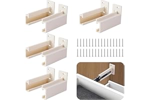 Nkiy Quen 4 Pairs Drawer Track Back Plate,ABS Drawer Rail Bracket Compatible with R7265,Drawer Slide Mounting Brackets for Track Socket Repair Replacement