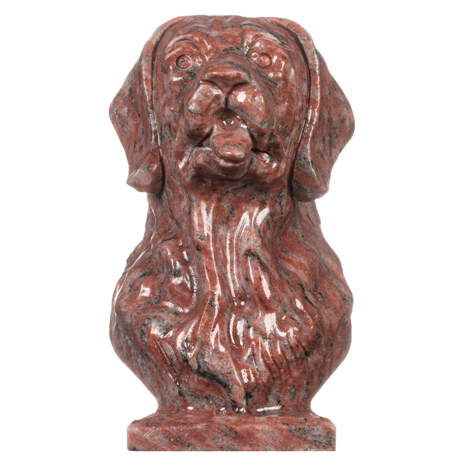 Nupuyai 4" Sesame Red Jasper Crystal Stone Dog Statue, Natural Healing Stone Figurine Carved Stone Animal Figure for Home Office Decor Reiki Meditation