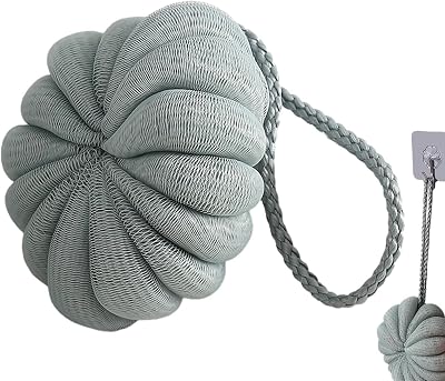 Bath Scrubber Lanyard Gentle Cleanse Pumpkin Design Back Shower Body Spa