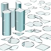 Sintuff 500 Pcs Mirror Pieces for Crafts Mirror Glass Mosaic Tile Mini Round Square Teardrop Triangle Rhombus Small Mirror Pieces Bulk for DIY Home Wall Door Decorations, 5 Shapes