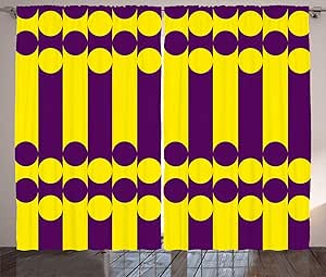 ABAKUHAUS Geométrico Cortinas, Las líneas en Negrita Modernas Rondas