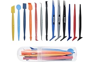 Zanch Car Wrapping Flexible Micro Squeegee/Curves Slot Tint Tool,Complete Tools for Automotive Vinyl Wrap Film Installation - Specialized 13pcs Vinyl Wrap Squeegee Set