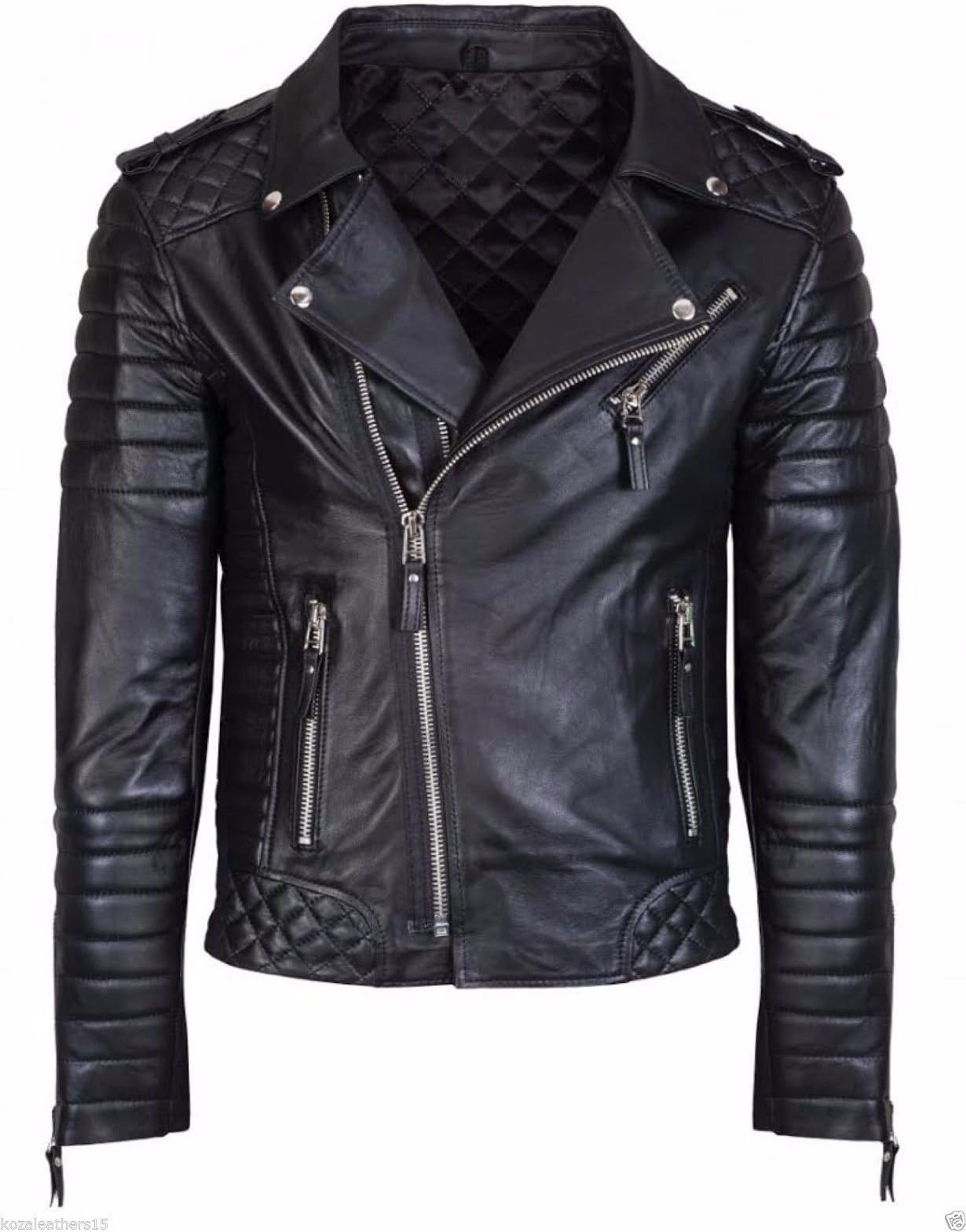 Koza Leathers Men's Genuine Lambskin Leather Jacket KP005