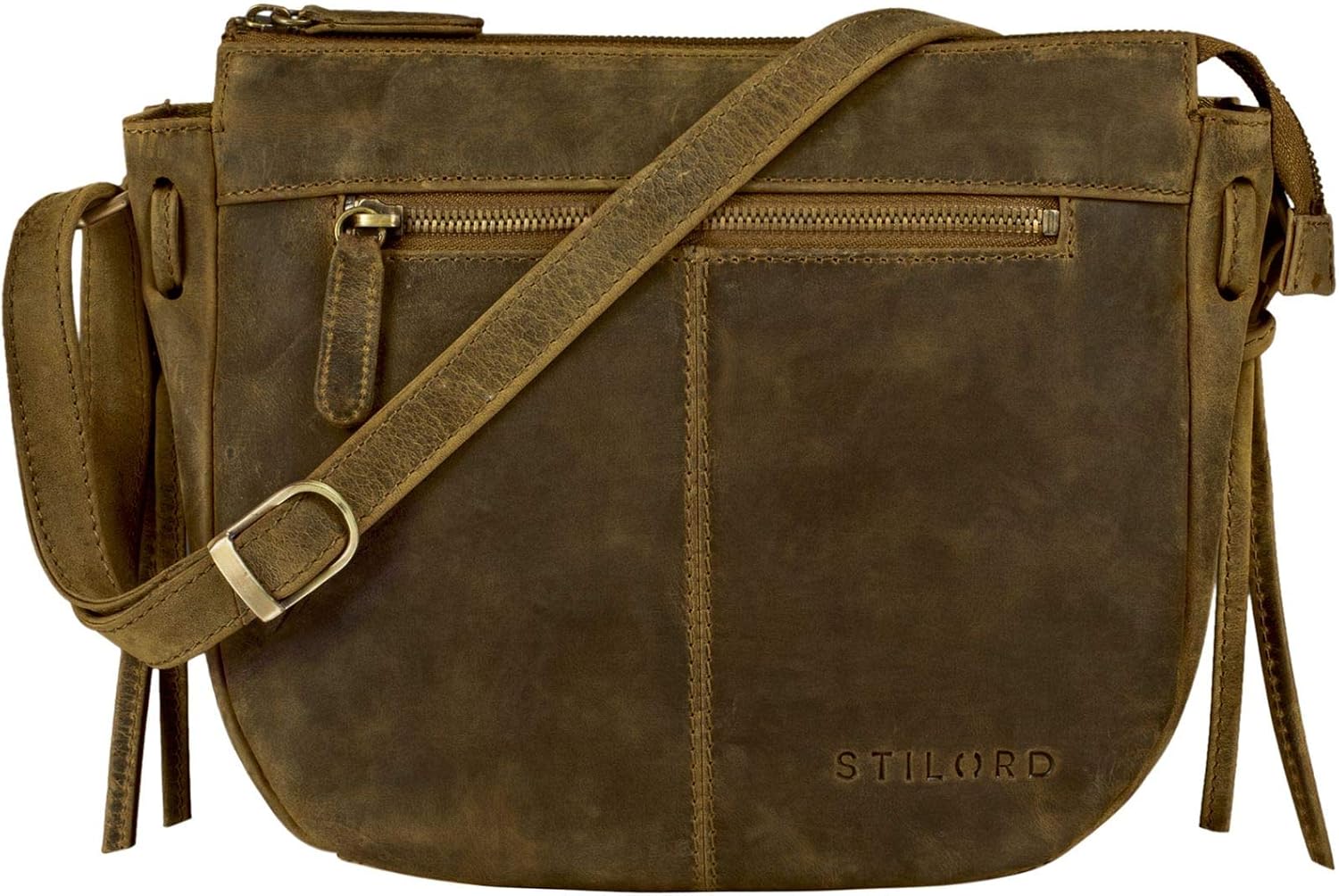 STILORD "Bella" Handbags Women Small Leather Vintage Crossbody Shoulder Bag Ladies for Going Out Classic Evening Bag Tote Bags Genuine Leather Colour:Middle Brown