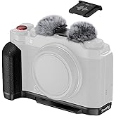 SMALLRIG X-M5 Handgrip L-Shape Grip for FUJIFILM X-M5, Built-in Quick Release Plate for Arca, Lightweight Silicone Side Handle, Includes Windshield with Cold Shoe Adapter (Black) - 4876