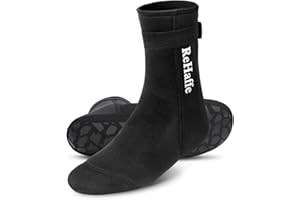 ReHaffe Neoprene Water Socks 3mm,Sand Proof Beach Volleyball Soccer Socks,Scuba Diving Socks Booties for Outdoor Water Sports