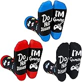 3 Pairs Funny Gaming Socks, Stocking Stuffers for Teens Kids Men, Christmas Gifts for Teens Kids Men, Gamer Gifts for Boys Boyfriend Husband