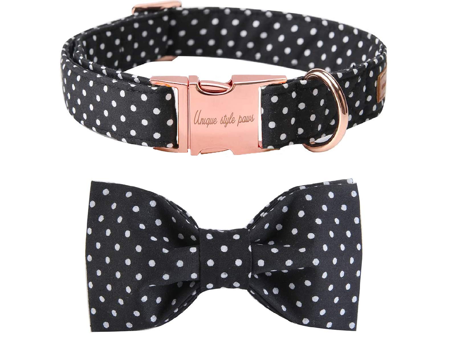 Unique style paws Dog Collar with Removable Bow Tie, Dog Collars with Bow for Small, Medium, Large Dogs, Adjustable Bow Tie Dog Collar XXS-XL