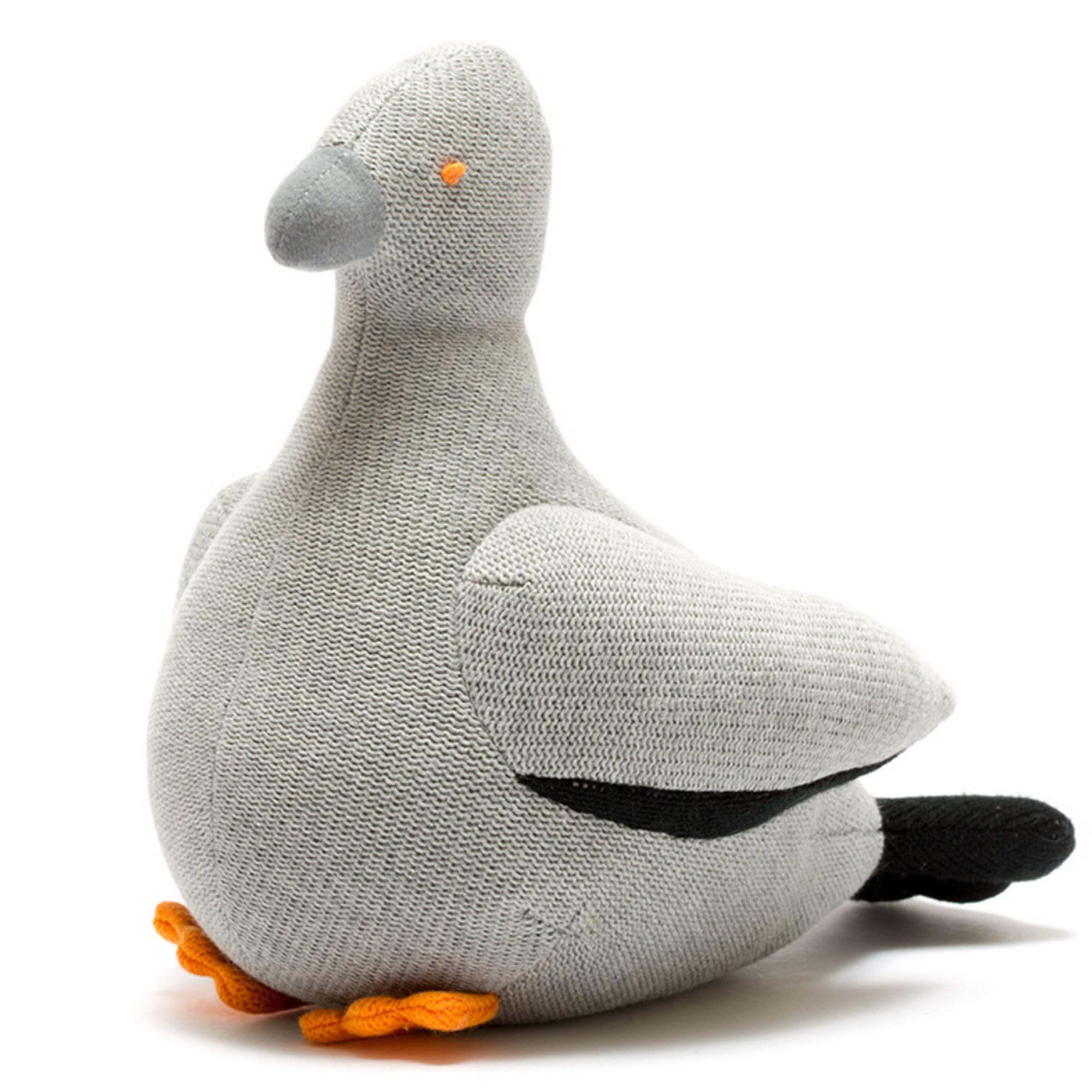 Knitted Organic Cotton Pigeon Baby Rattle, Suitable from Birth