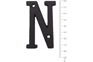 BetLight House Address Letters- 3 Inch High Innovative Wrought Iron Numbers, Vintage Nail on Die Cast Mailbox Letters,Letter N