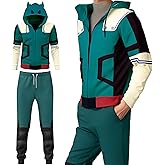 BIUTEY Anime Mha Hoodie and Sweatpants Midoriya Izuku Cosplay Hooded Pullover Sweatsuit Jogger Men's Tracksuits 2 Piece Set