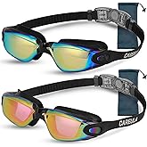 Careula 2 Pack Kids Swim Goggles, Swimming Goggles for Kids Toddler Youth 3-8/6-14, Anti-Fog Pool Goggles Child Boys Girls