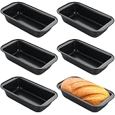 QTLCOHD 6 Pack 8x4 Bread Loaf Pan for Baking Homemade Bread, Non Stick Carbon Steel Loaf Pans