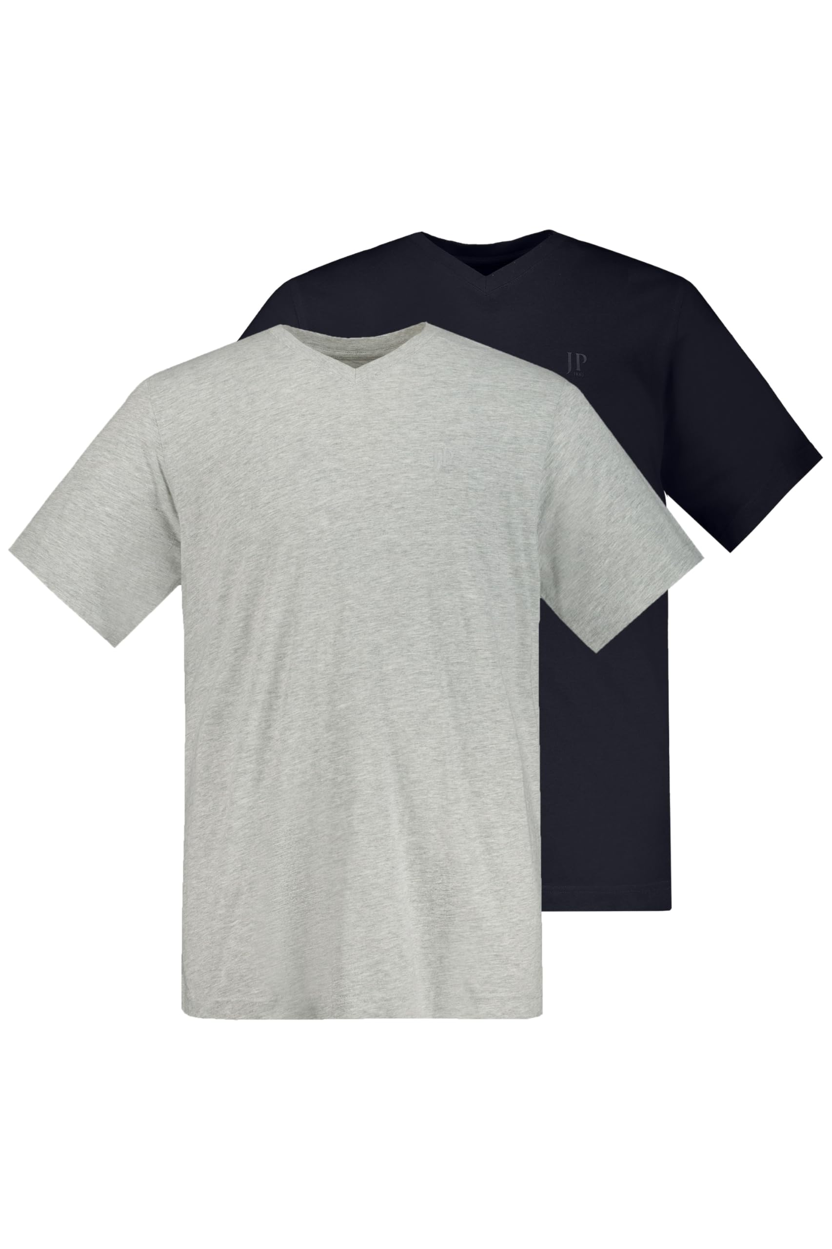 JP 1880 Men's V-Shirts T, Light Grey Mélange, XXL (Pack of 2)